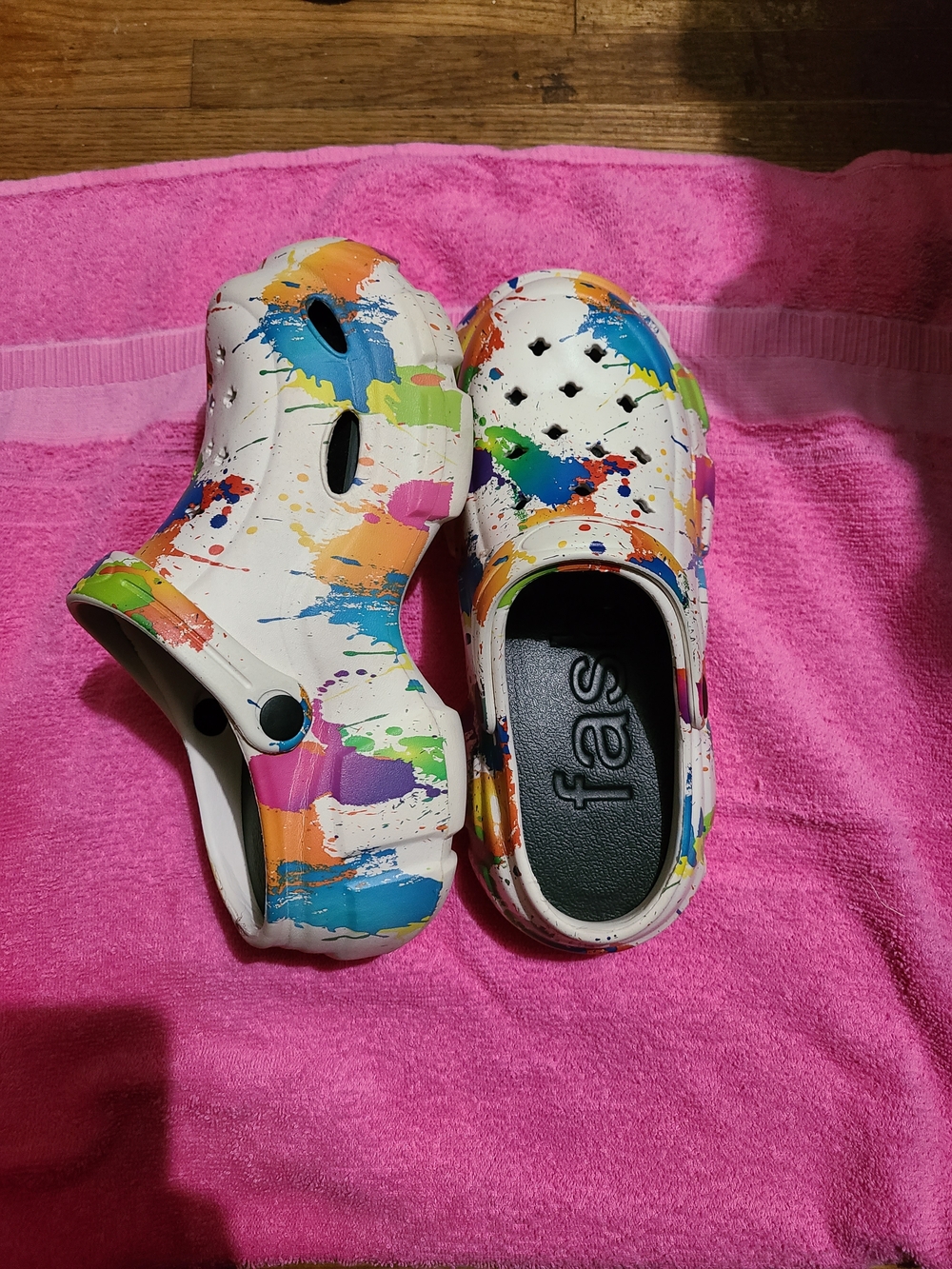 Color-Splash White Slip-On Clogs for Women